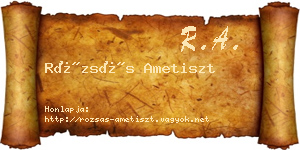 Rózsás Ametiszt névjegykártya